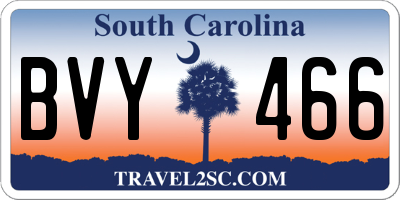 SC license plate BVY466