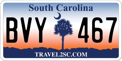 SC license plate BVY467