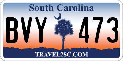 SC license plate BVY473