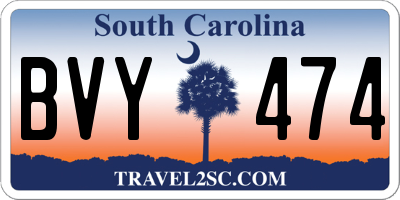 SC license plate BVY474