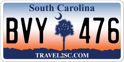 SC license plate BVY476
