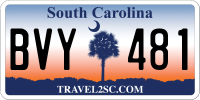SC license plate BVY481