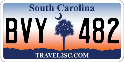 SC license plate BVY482