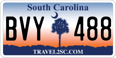 SC license plate BVY488
