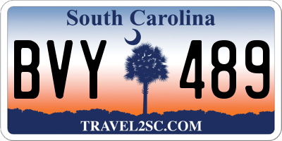 SC license plate BVY489