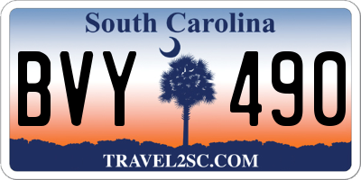 SC license plate BVY490