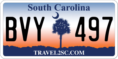 SC license plate BVY497