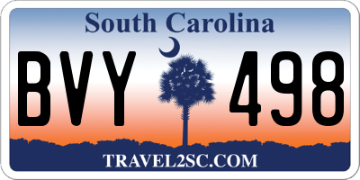 SC license plate BVY498