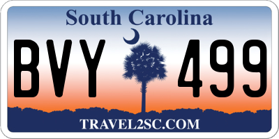 SC license plate BVY499