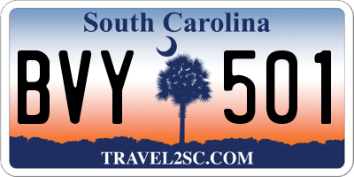 SC license plate BVY501