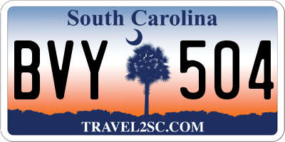SC license plate BVY504