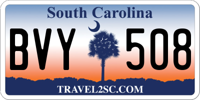 SC license plate BVY508