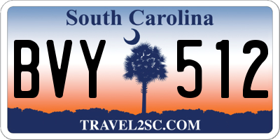 SC license plate BVY512