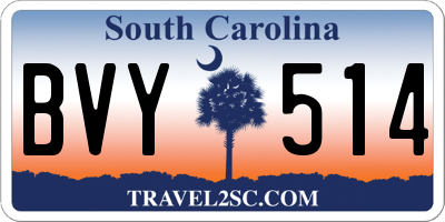 SC license plate BVY514