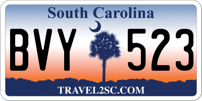 SC license plate BVY523