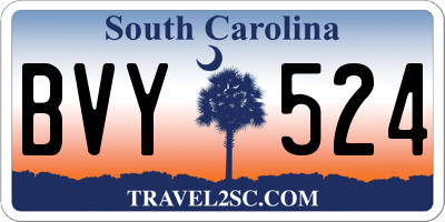 SC license plate BVY524