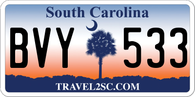 SC license plate BVY533