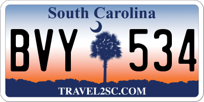 SC license plate BVY534