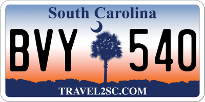 SC license plate BVY540