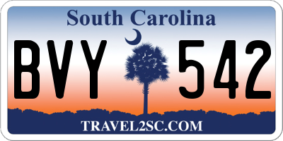 SC license plate BVY542