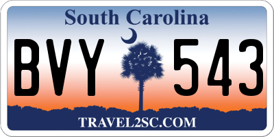 SC license plate BVY543