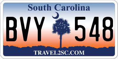 SC license plate BVY548