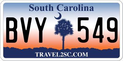 SC license plate BVY549