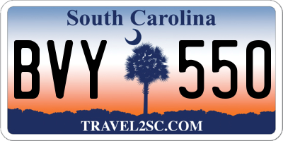 SC license plate BVY550