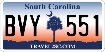 SC license plate BVY551