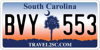 SC license plate BVY553