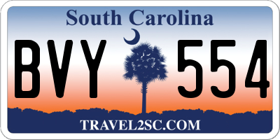 SC license plate BVY554