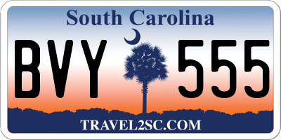 SC license plate BVY555