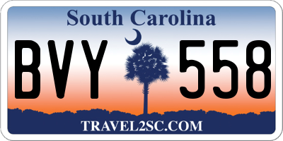 SC license plate BVY558