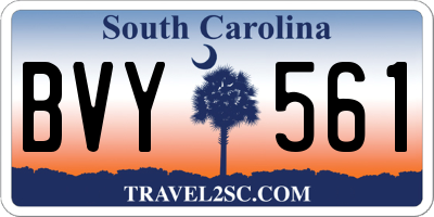 SC license plate BVY561