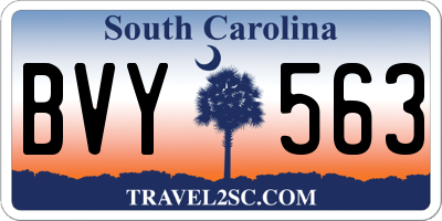SC license plate BVY563