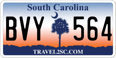 SC license plate BVY564