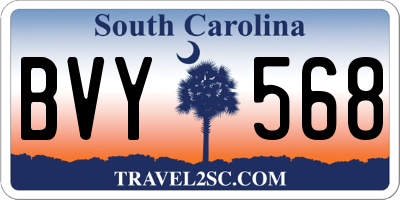 SC license plate BVY568