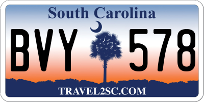 SC license plate BVY578
