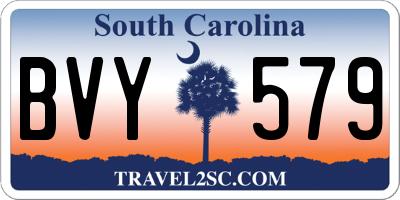 SC license plate BVY579