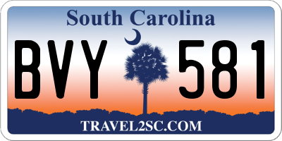 SC license plate BVY581