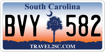 SC license plate BVY582
