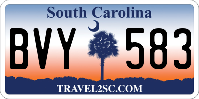SC license plate BVY583