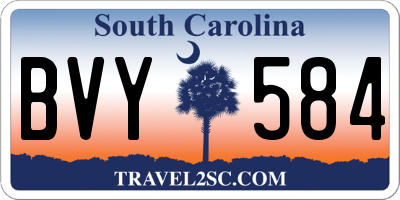 SC license plate BVY584