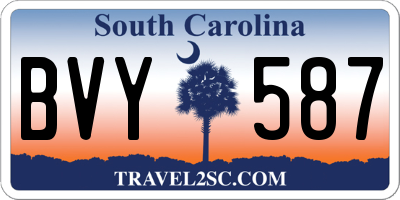 SC license plate BVY587