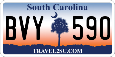 SC license plate BVY590