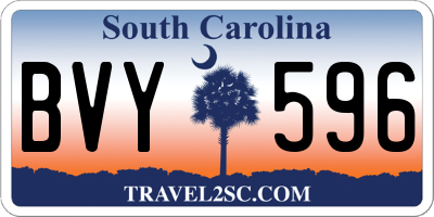 SC license plate BVY596