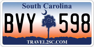 SC license plate BVY598