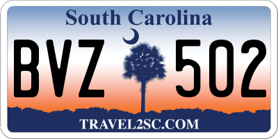 SC license plate BVZ502
