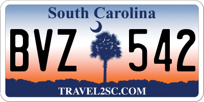 SC license plate BVZ542