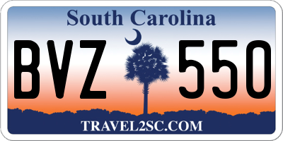 SC license plate BVZ550